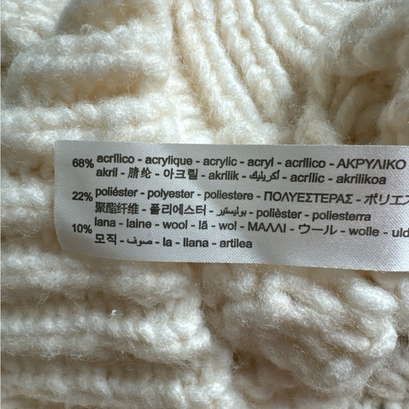 ZARA Extra Chunky Crew Neck Cable Knit Pullover Sweater, Size M - Picture 7 of 9